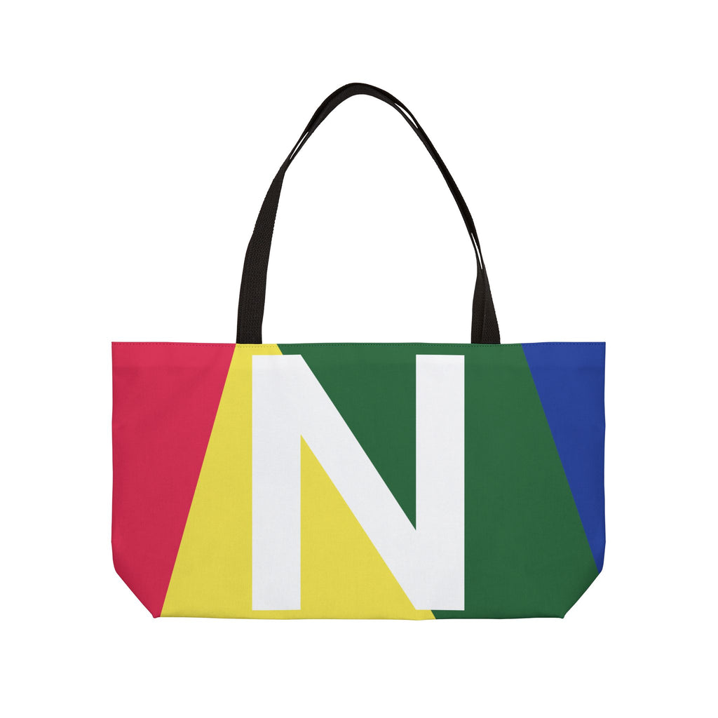 Personalized 'N' Colorblock Tote Bag — Monogram Weekender Tote