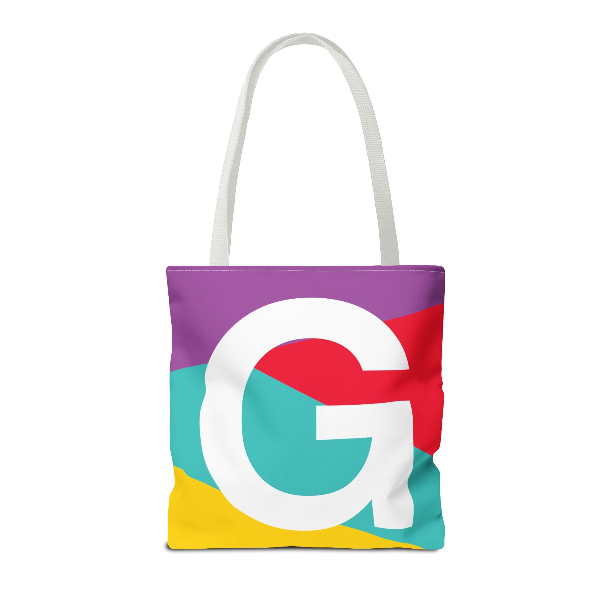 Monogram 'G' Colorblock Tote Bag — Personalized Initial G Shoulder Tote