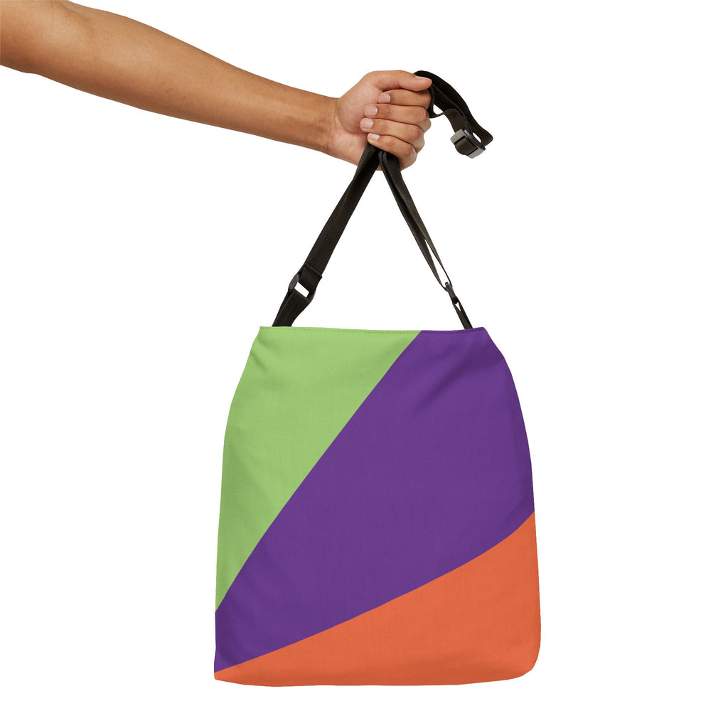 Colorblock Geometric Tote Bag — Adjustable Strap, Bright Abstract Pattern