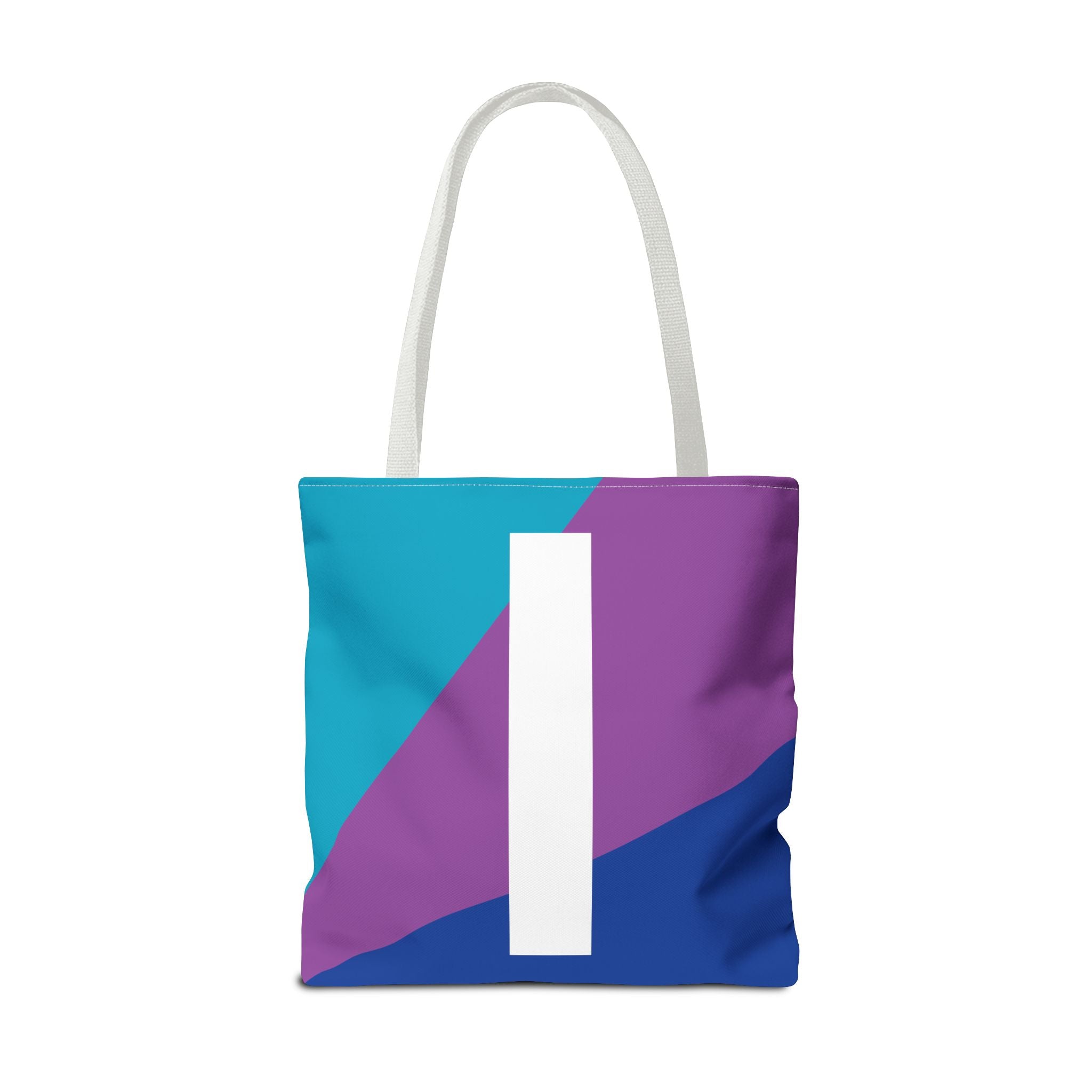 Monogram 'I' Colorblock Tote Bag — Personalized Initial I Shoulder Tote