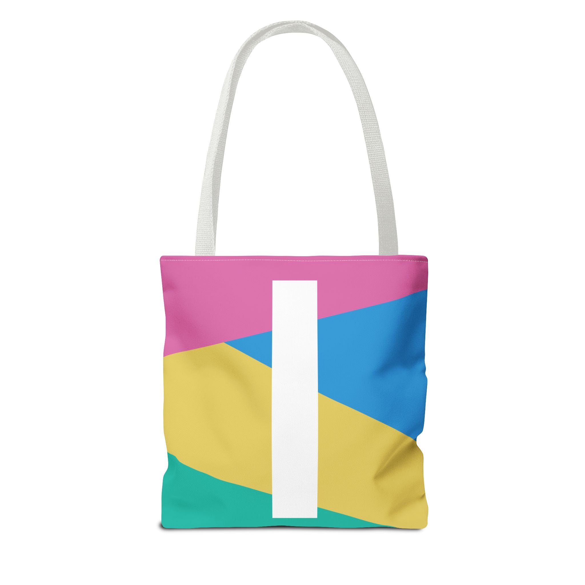 Monogram 'I' Colorblock Tote Bag — Personalized Initial I Shoulder Tote