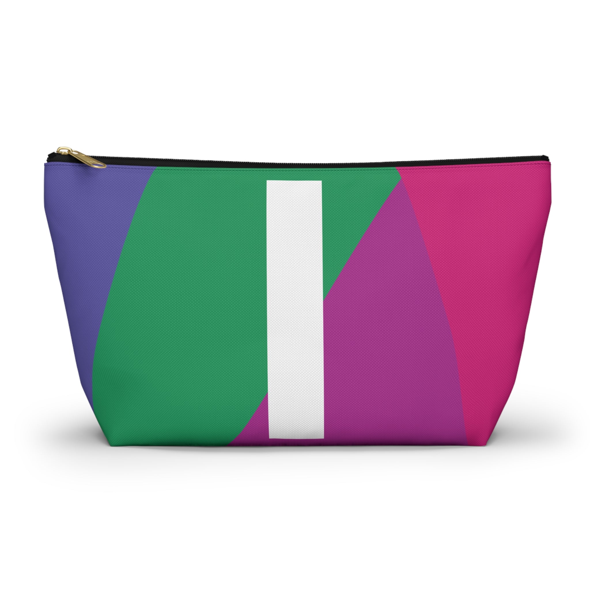 Initials Colorblock Accessory Pouch — Monogram I T-Bottom Cosmetic Bag