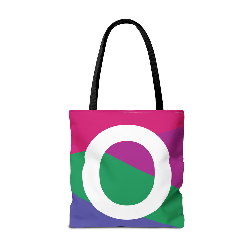 Monogram 'O' Colorblock Tote Bag — Personalized Initial O Shoulder Tote