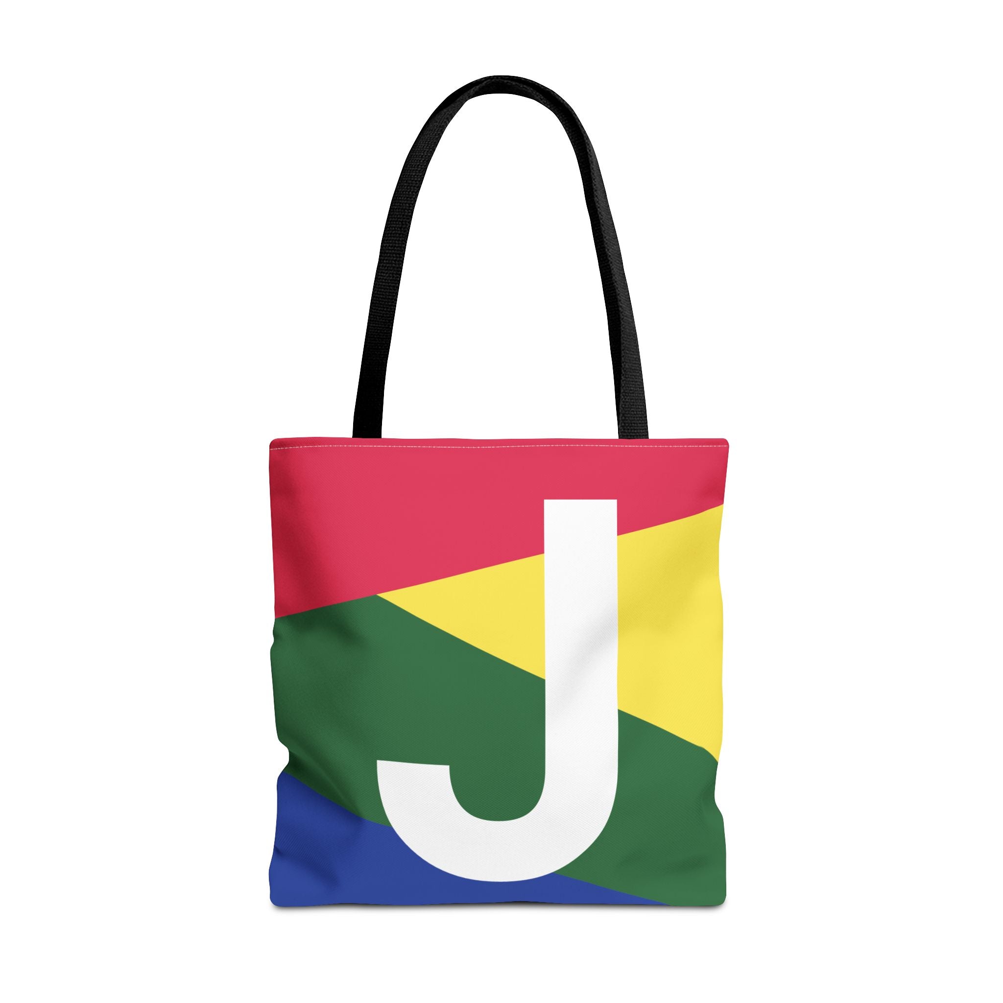 Monogram 'J' Colorblock Tote Bag — Personalized Initial J Shoulder Tote