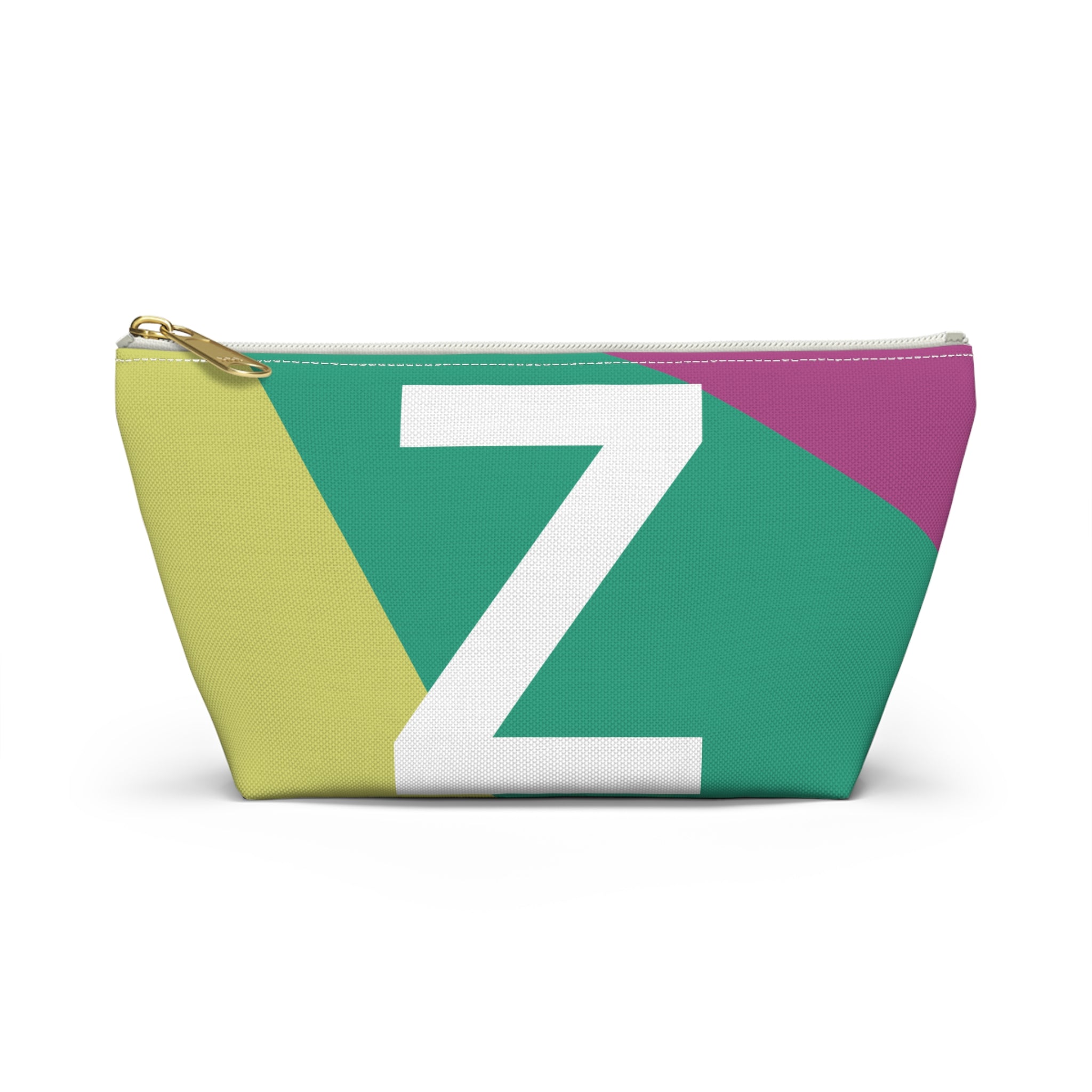 Initials Colorblock Accessory Pouch — Monogram Z T-Bottom Cosmetic Bag