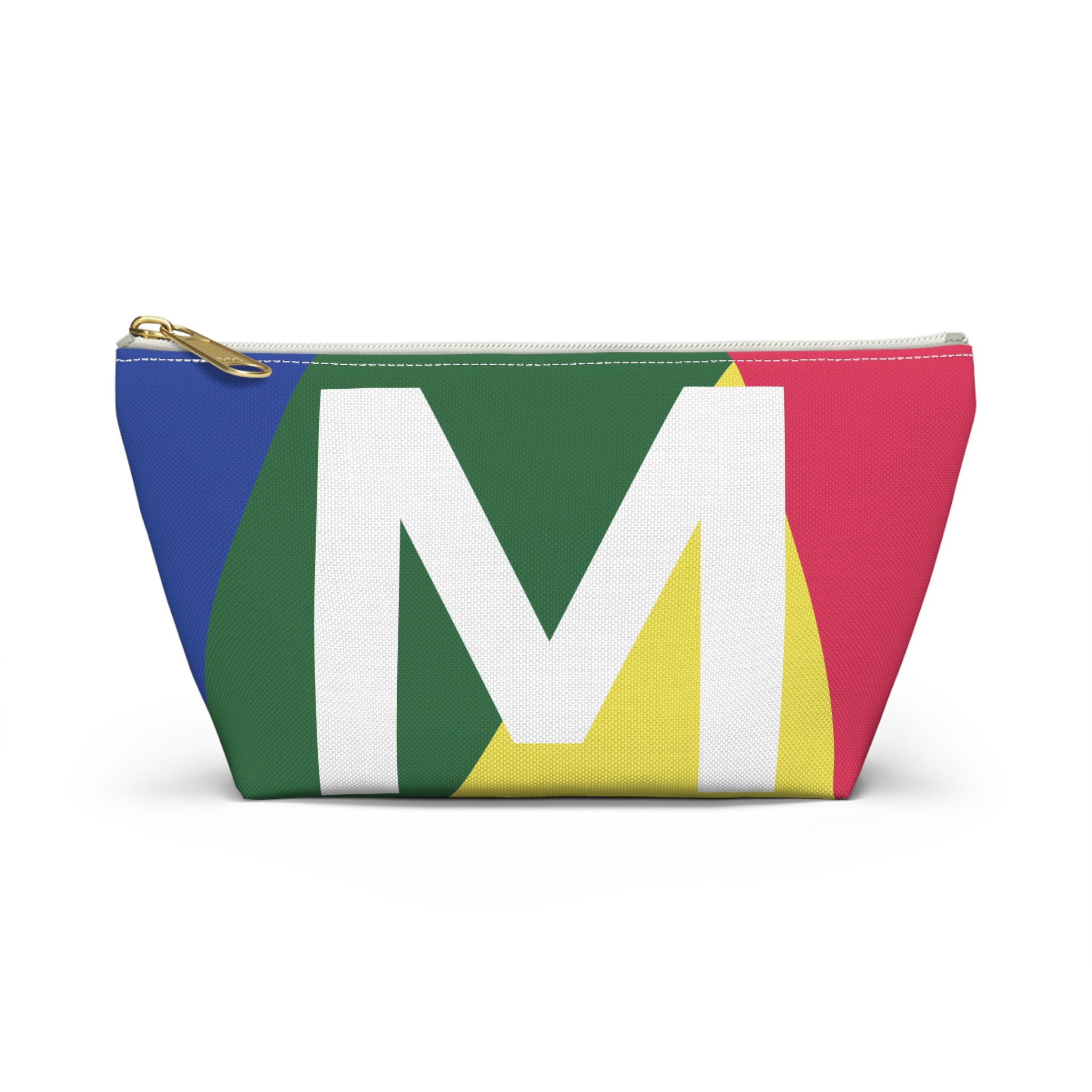 Initials Colorblock Accessory Pouch — Monogram M T-Bottom Cosmetic Bag