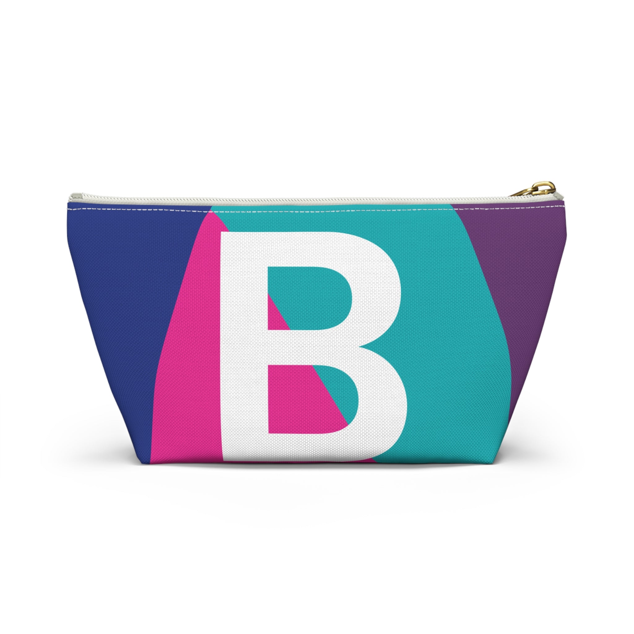 Initials Colorblock Accessory Pouch — Monogram B T-Bottom Cosmetic Bag