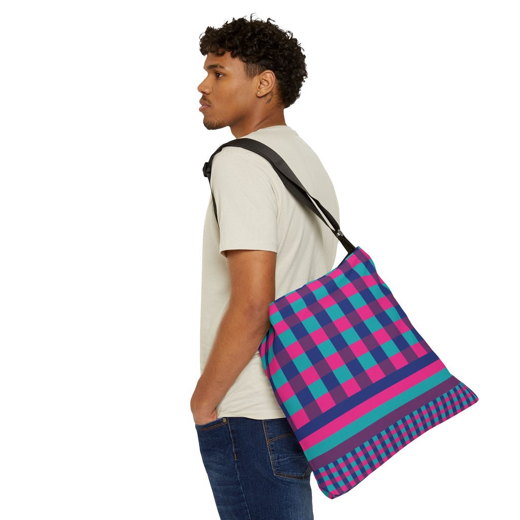 Colorblock Geometric Tote Bag
