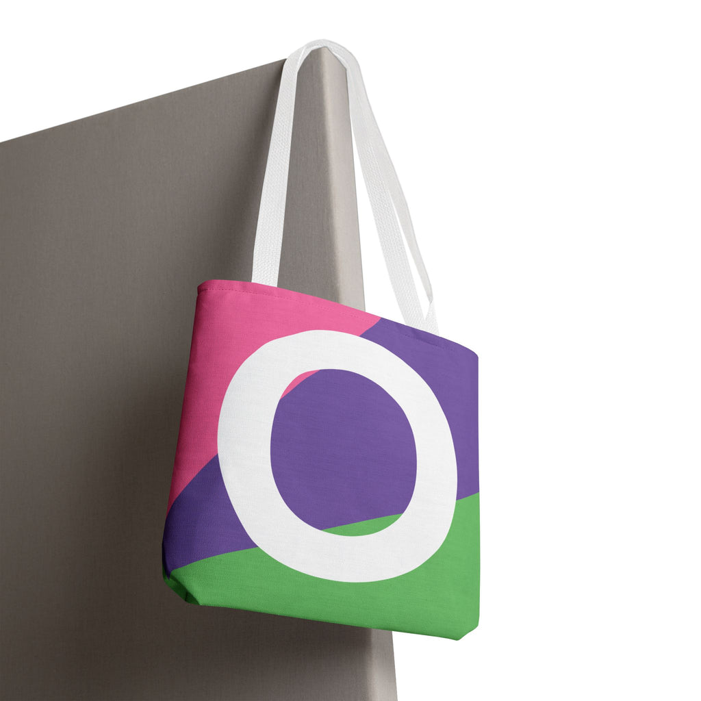 Monogram 'O' Colorblock Tote Bag — Personalized Initial O Shoulder Tote