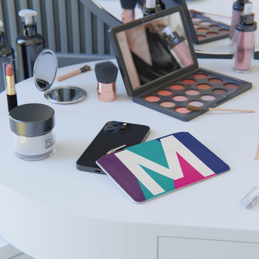 Initial M Mini Clutch — Colorblock Monogram Wristlet Wallet