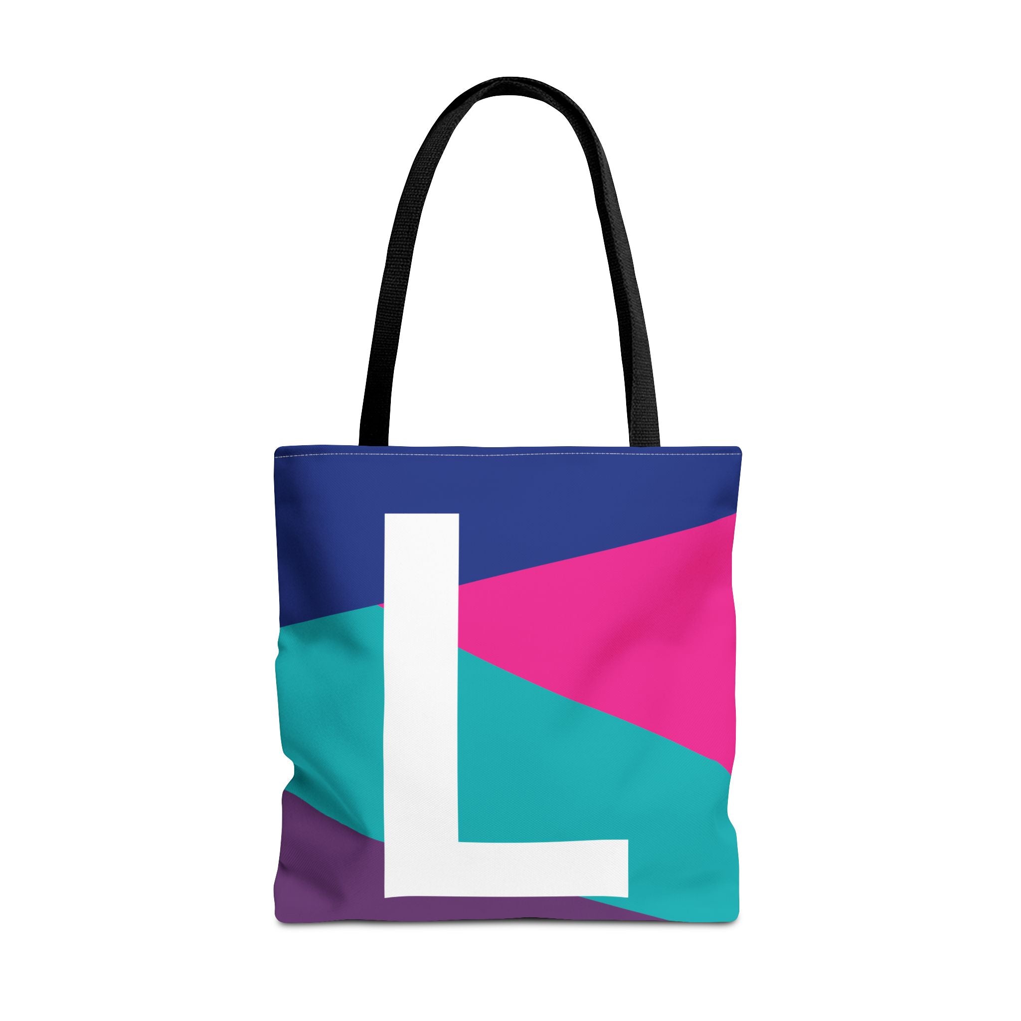 Monogram 'L' Colorblock Tote Bag — Personalized Initial L Shoulder Tote