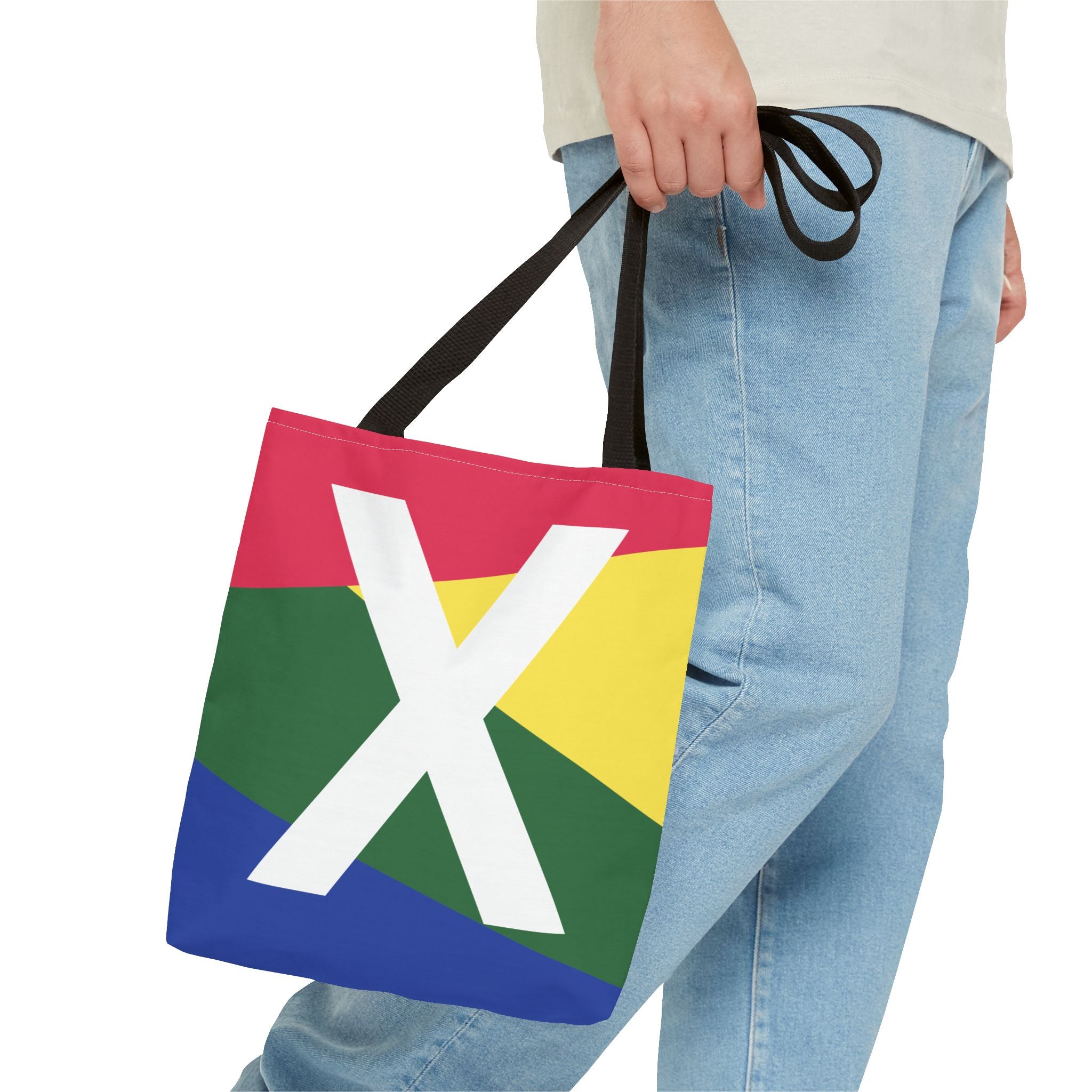 Monogram 'X' Colorblock Tote Bag — Personalized Initial X Shoulder Tote