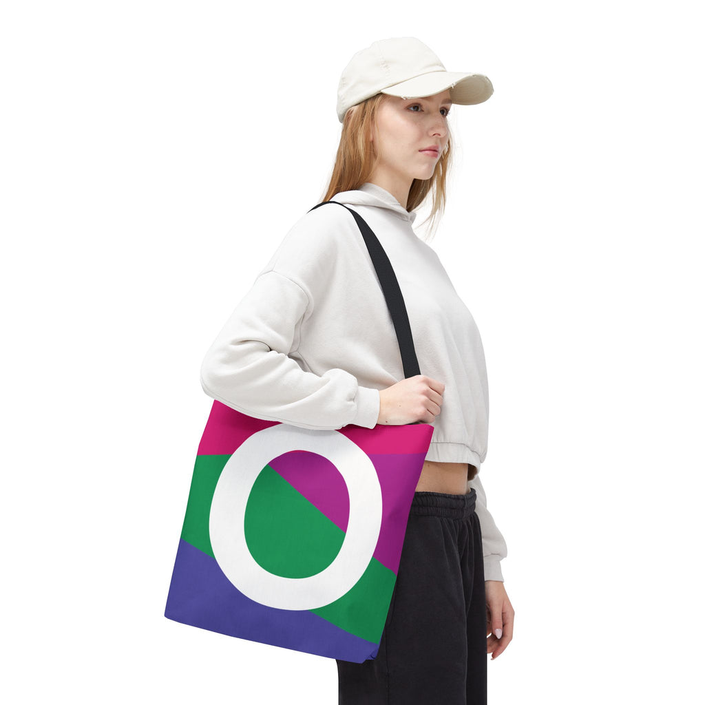 Monogram 'O' Colorblock Tote Bag — Personalized Initial O Shoulder Tote