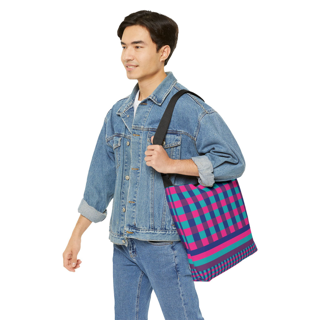 Colorblock Geometric Tote Bag
