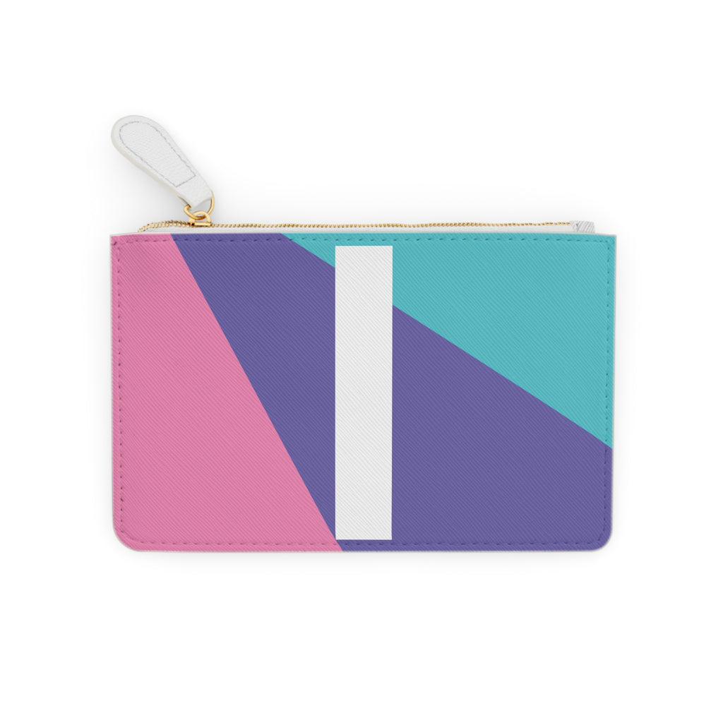 Initial I Mini Clutch — Colorblock Monogram Wristlet Wallet