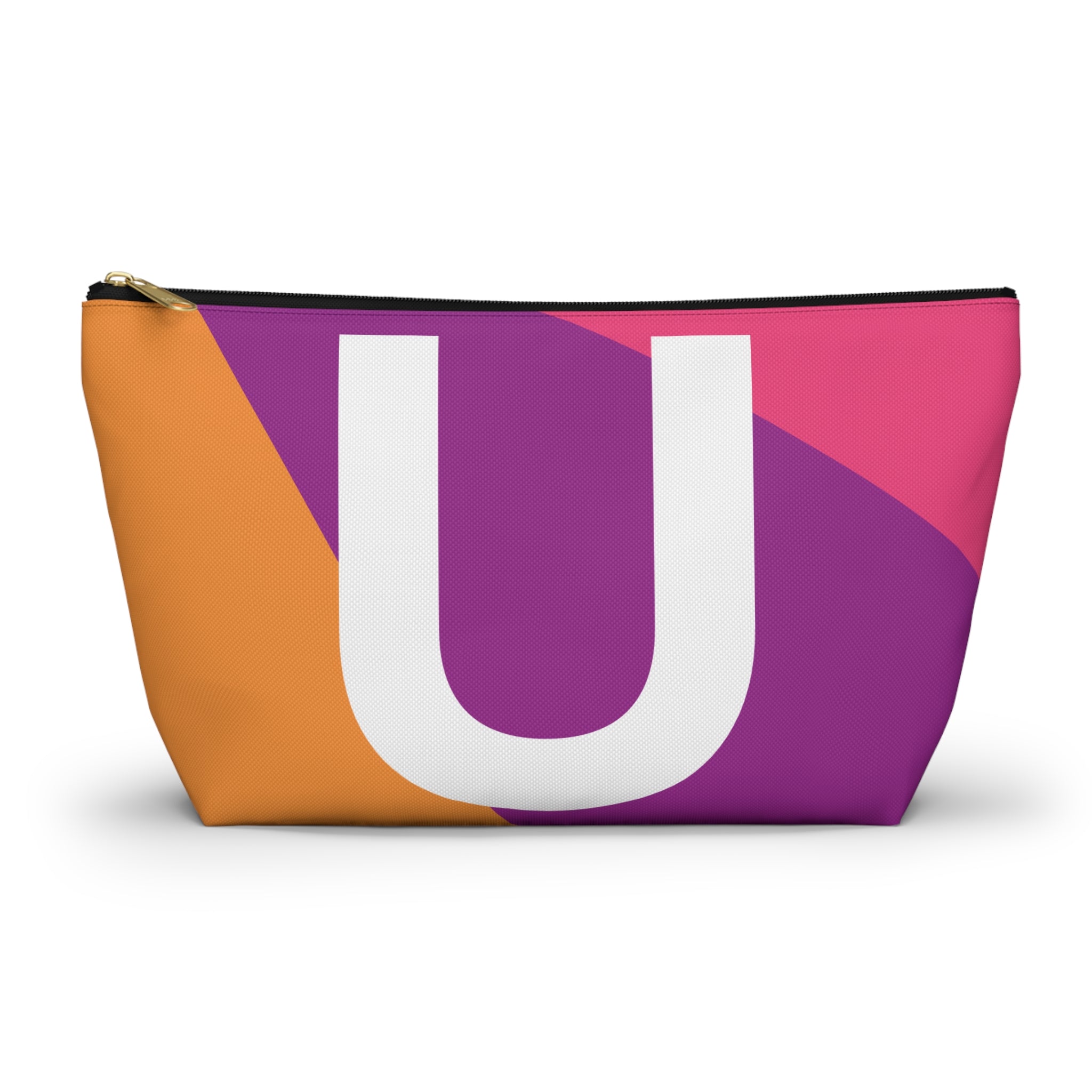 Initials Colorblock Accessory Pouch — Monogram U T-Bottom Cosmetic Bag