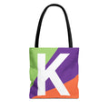 Monogram 'K' Colorblock Tote Bag — Personalized Initial K Shoulder Tote