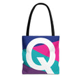 Monogram 'Q' Colorblock Tote Bag — Personalized Initial Q Shoulder Tote