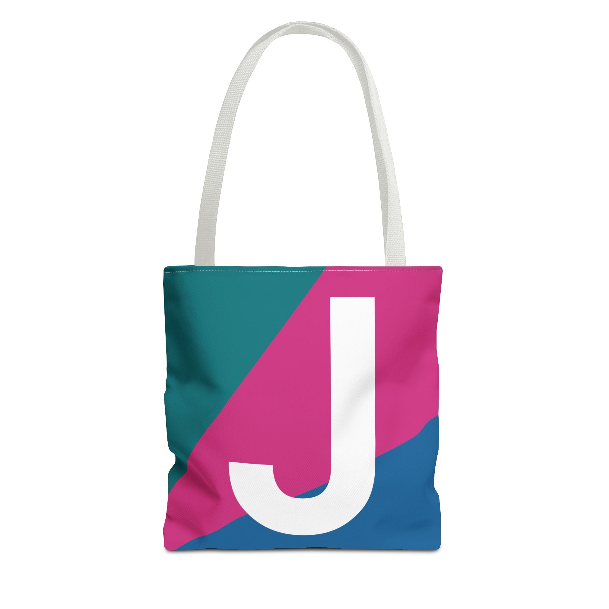 Monogram 'J' Colorblock Tote Bag — Personalized Initial J Shoulder Tote