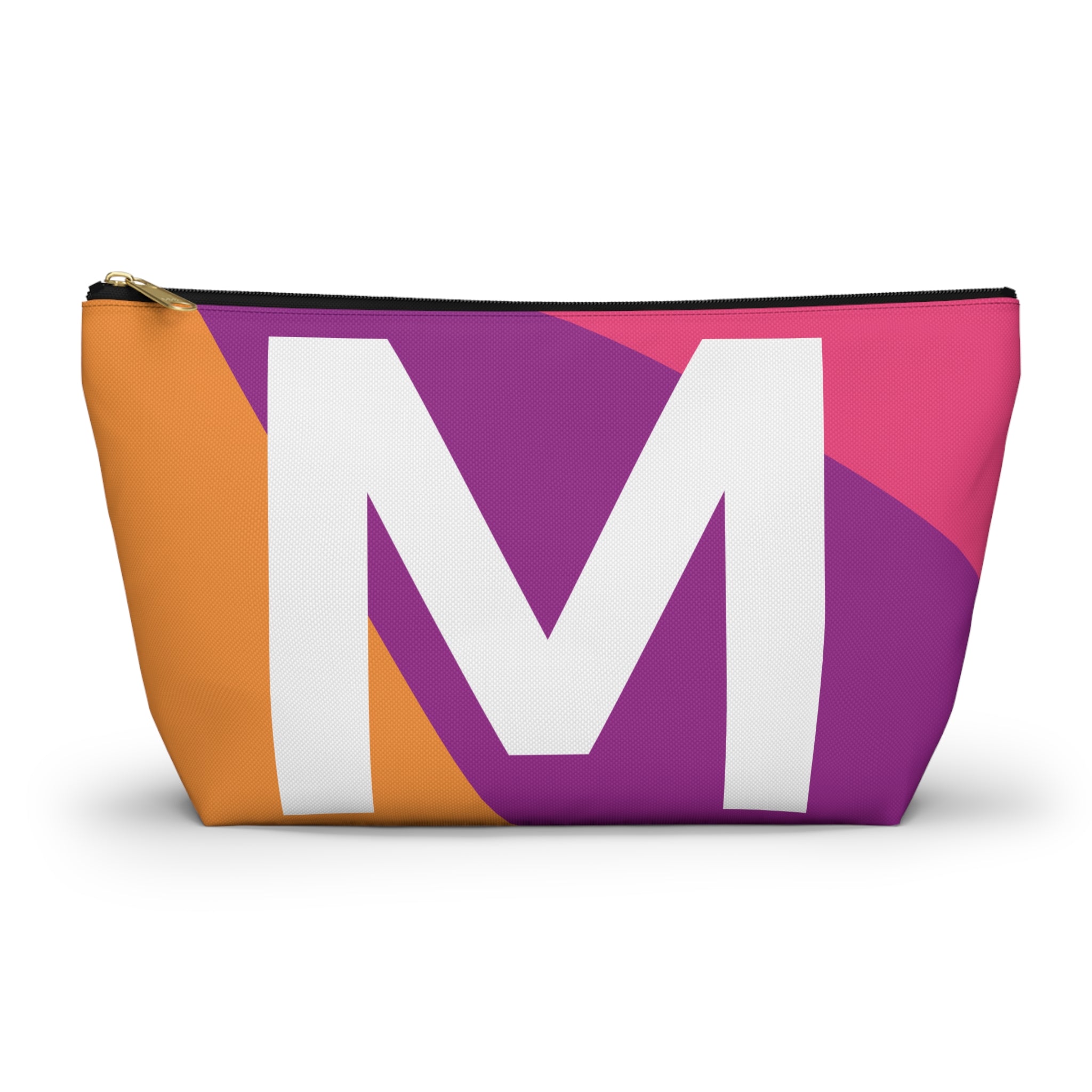 Initials Colorblock Accessory Pouch — Monogram M T-Bottom Cosmetic Bag