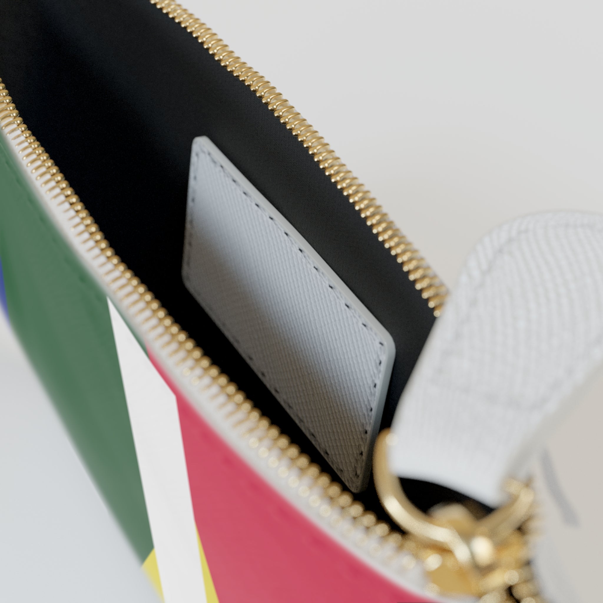 Initial J Mini Clutch — Colorblock Monogram Wristlet Wallet