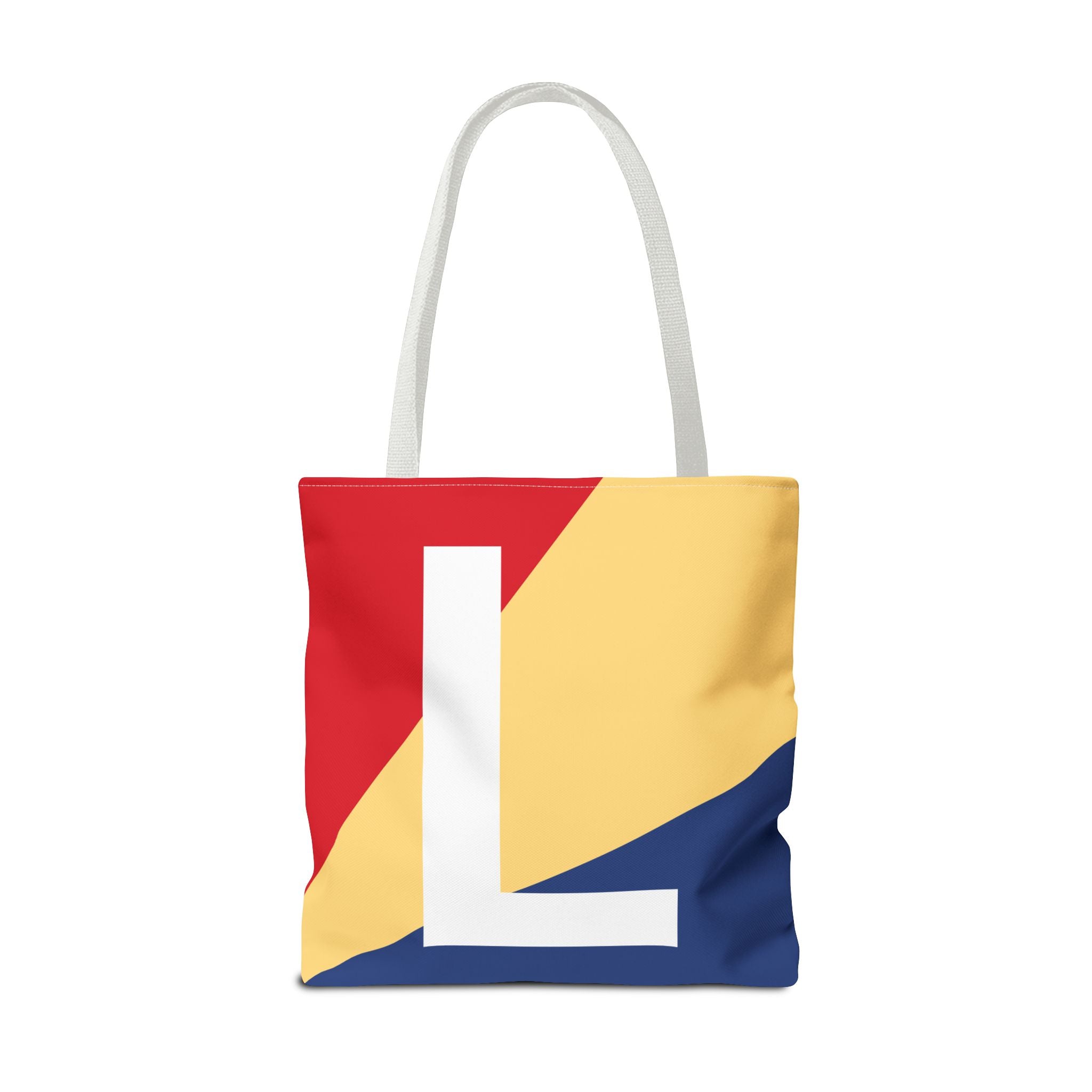 Monogram 'L' Colorblock Tote Bag — Personalized Initial L Shoulder Tote