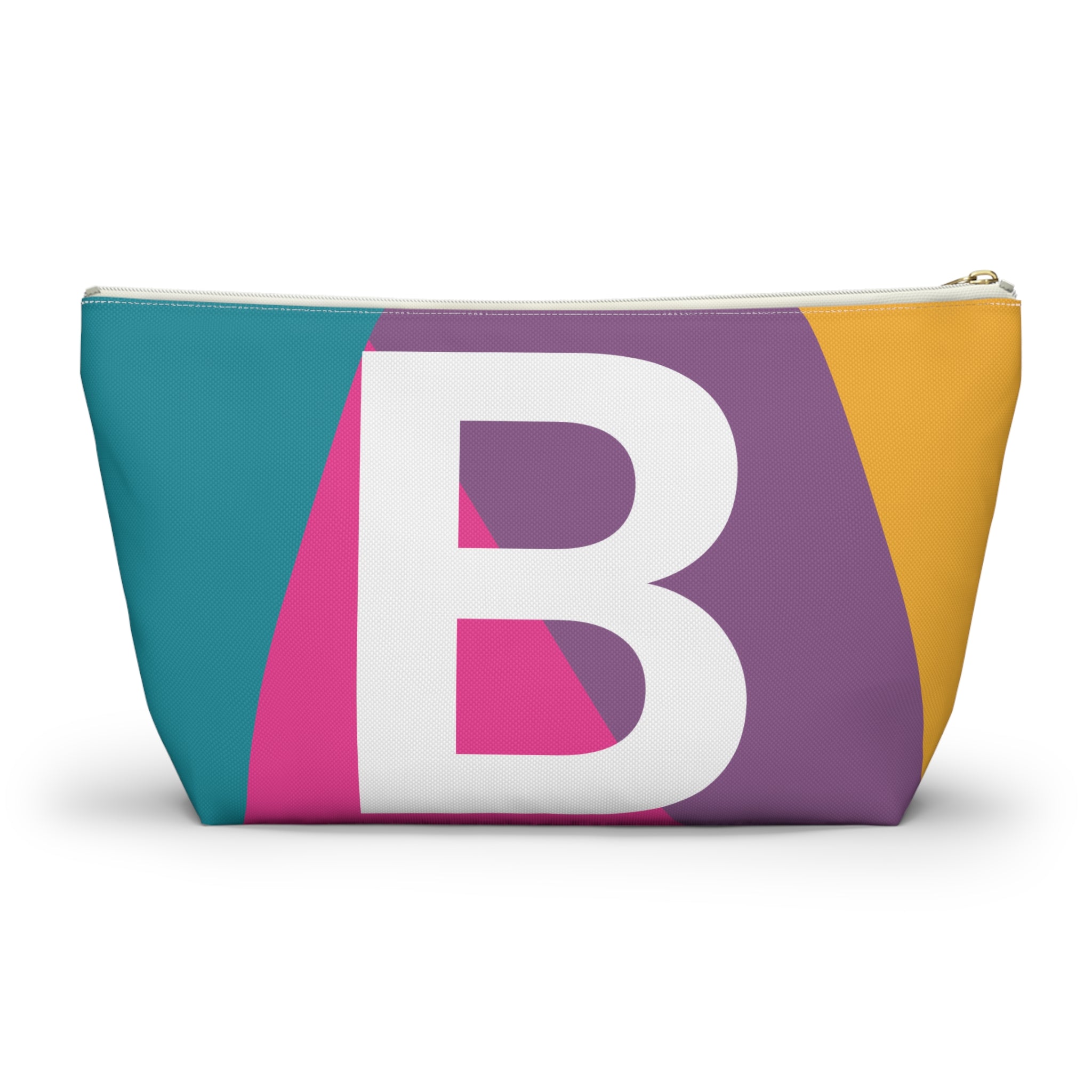 Initials Colorblock Accessory Pouch — Monogram B T-Bottom Cosmetic Bag