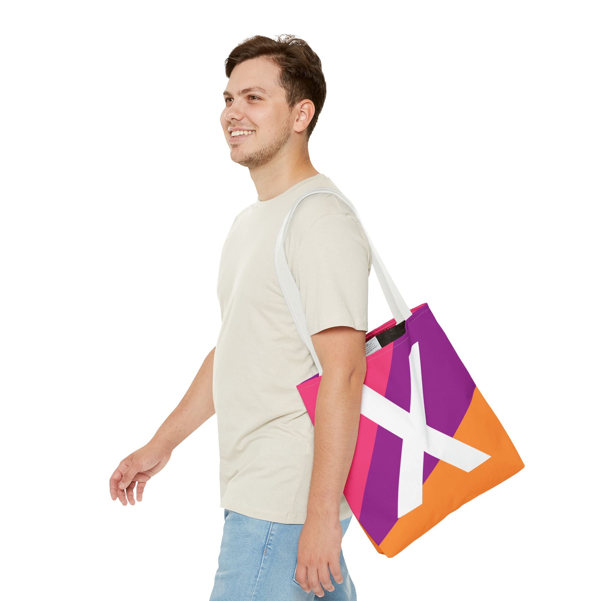 Monogram 'X' Colorblock Tote Bag — Personalized Initial X Shoulder Tote