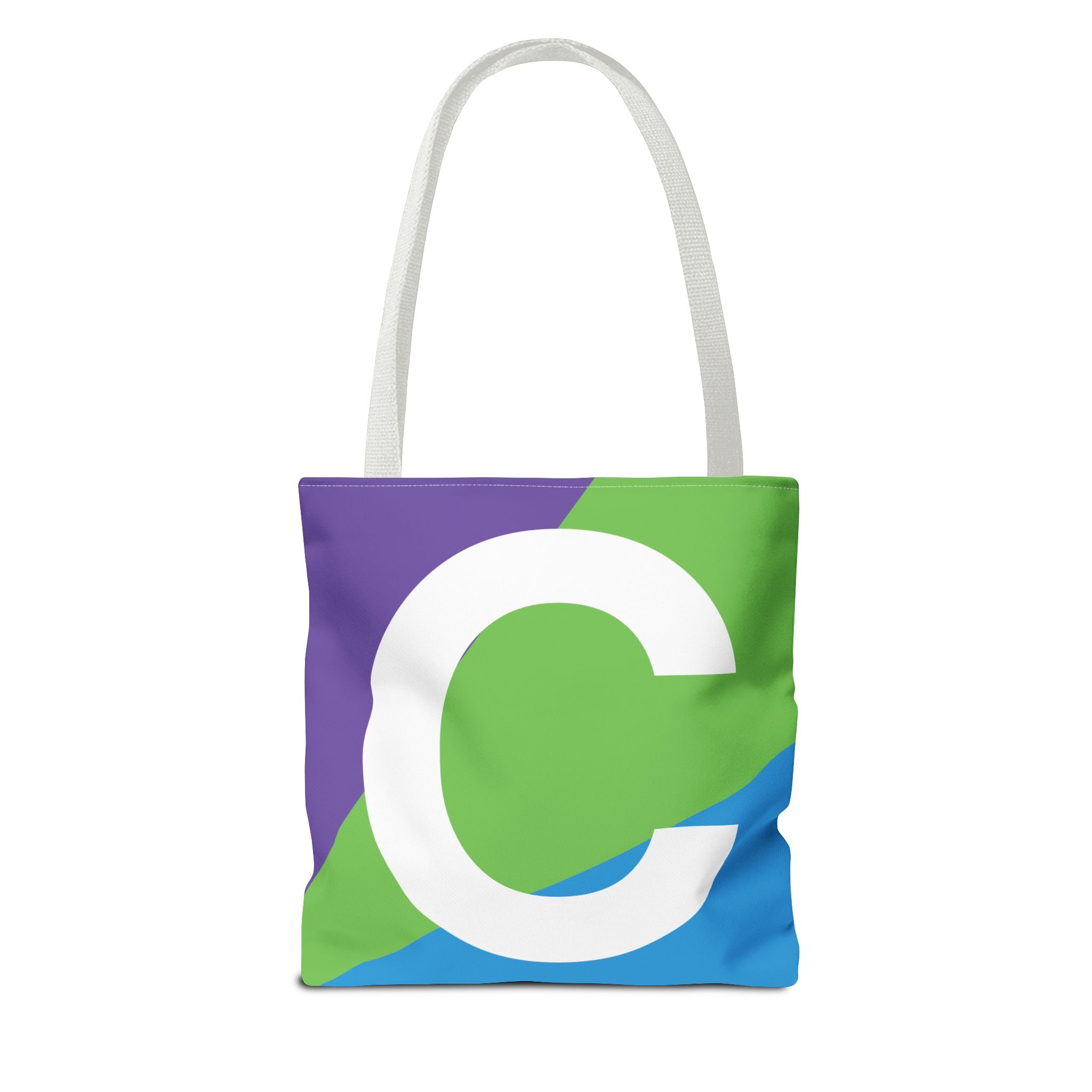 Monogram 'C' Colorblock Tote Bag — Personalized Initial C Shoulder Tote