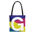 Monogram 'G' Colorblock Tote Bag — Personalized Initial G Shoulder Tote