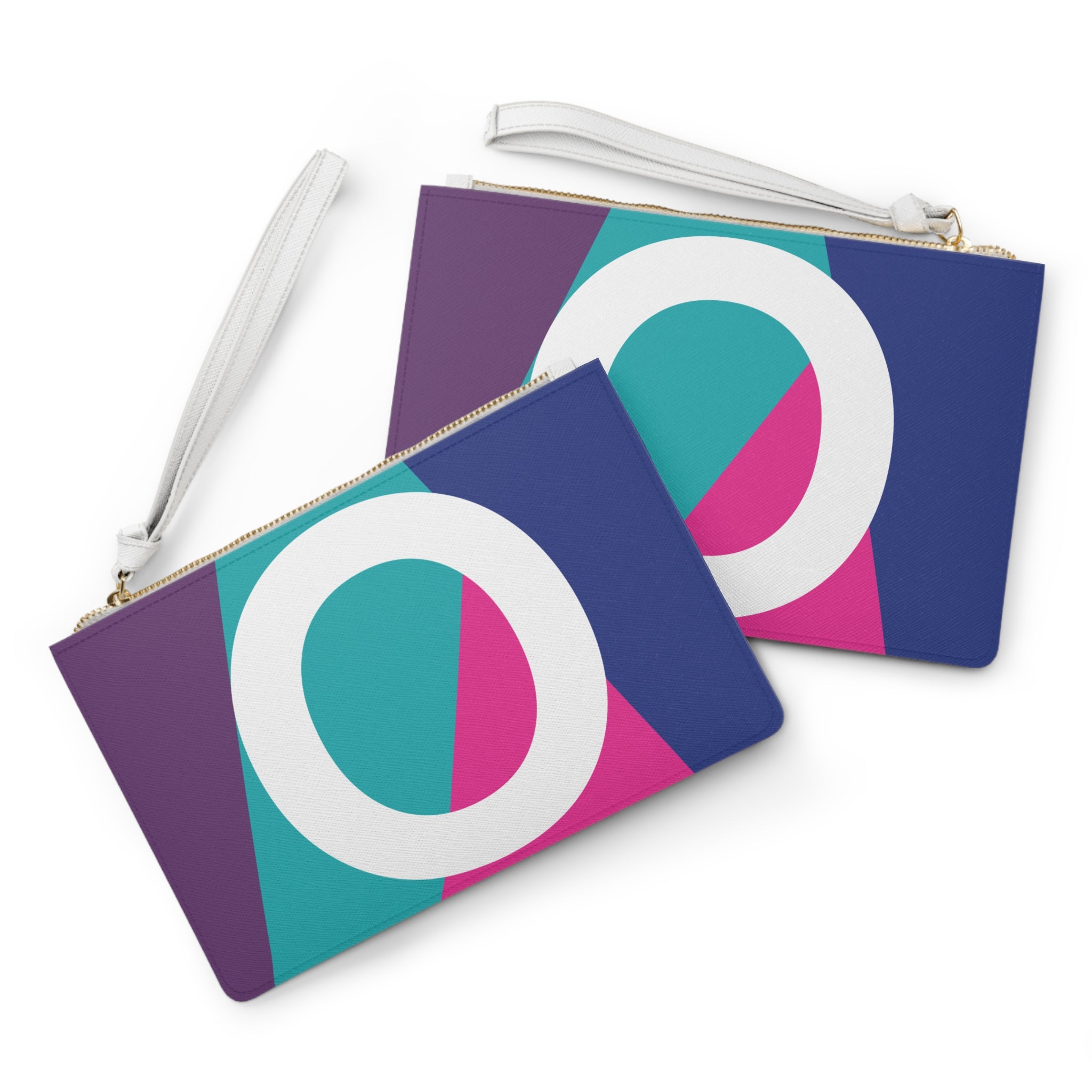 Monogram 'O' Colorblock Clutch Bag — Bold Geometric Wristlet for Everyday & Gifts