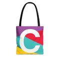 Monogram 'C' Colorblock Tote Bag — Personalized Initial C Shoulder Tote