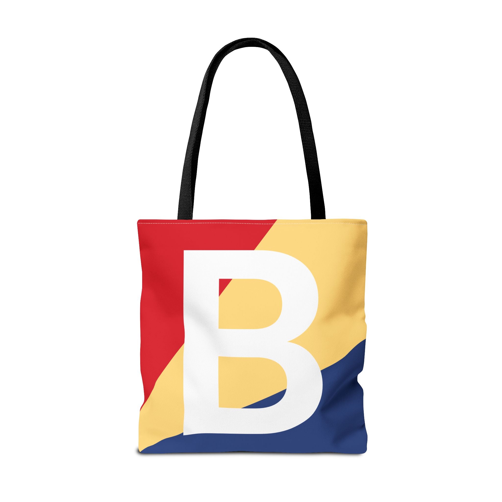 Monogram 'B' Colorblock Tote Bag — Personalized Initial B Shoulder Tote