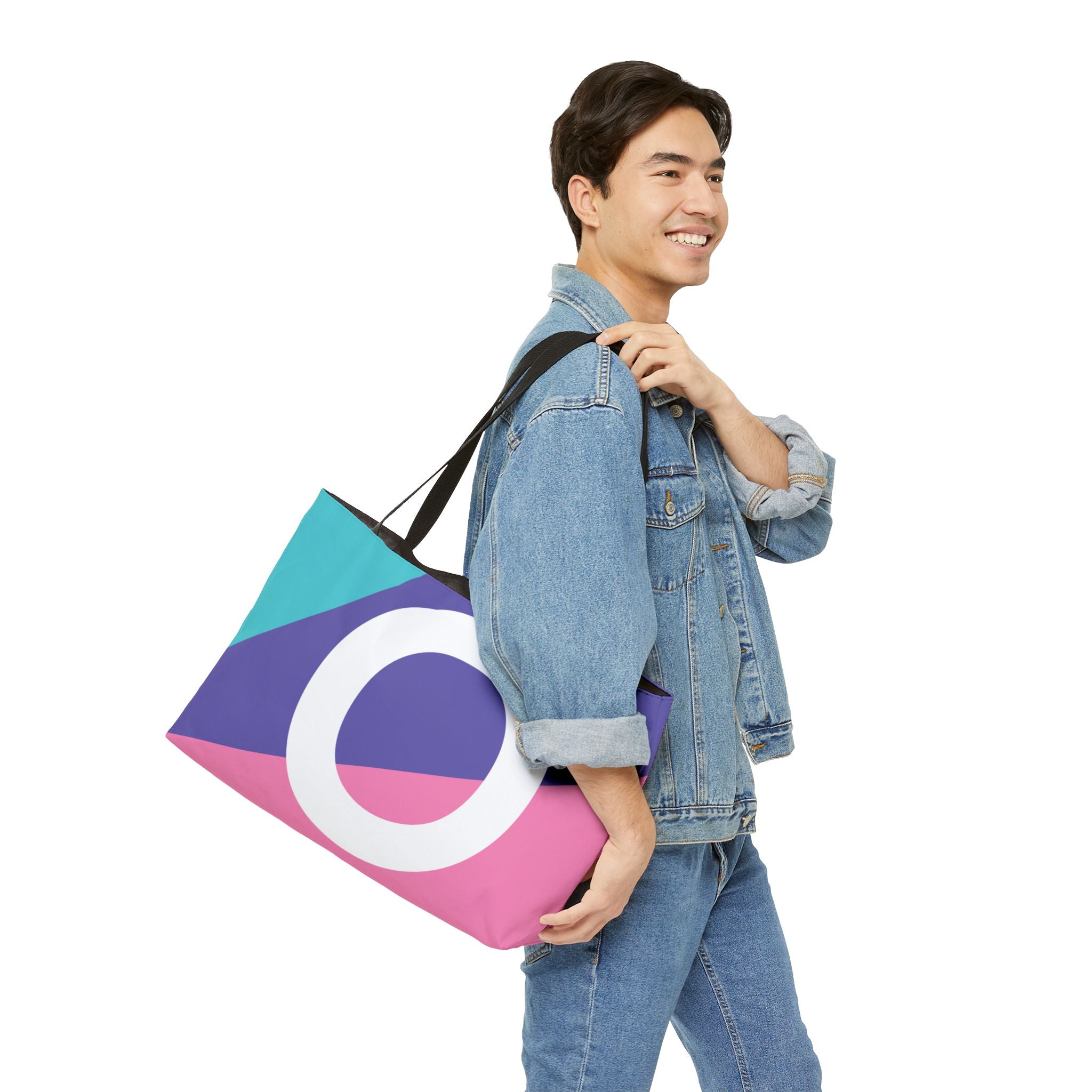 Personalized 'O' Colorblock Tote Bag — Monogram Weekender Tote