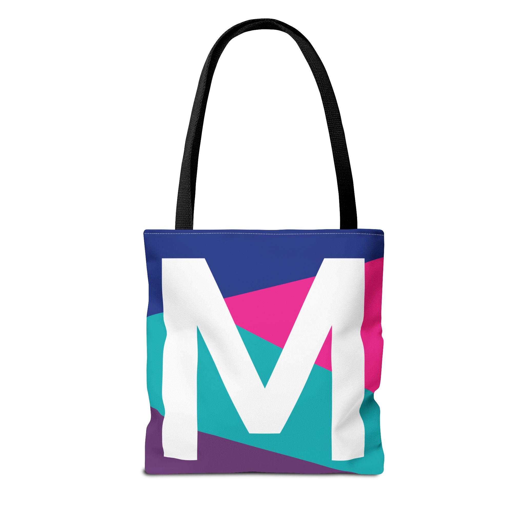 Monogram 'M' Colorblock Tote Bag — Personalized Initial L Shoulder Tote