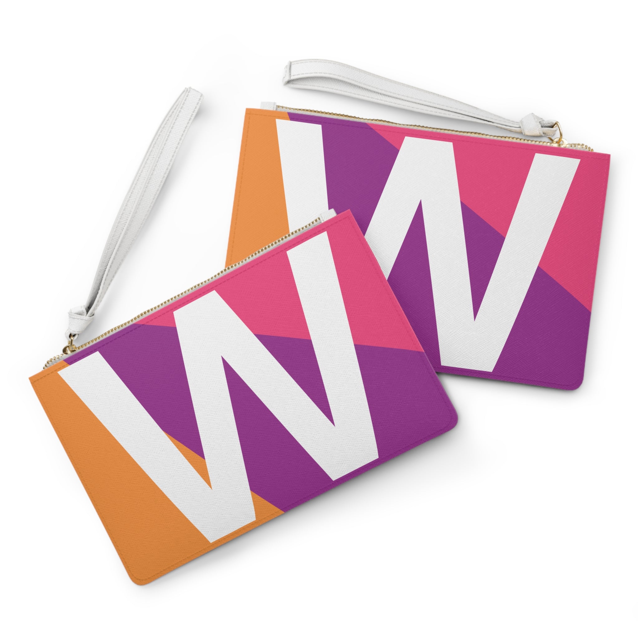 Monogram 'W' Colorblock Clutch Bag — Bold Geometric Wristlet for Everyday & Gifts