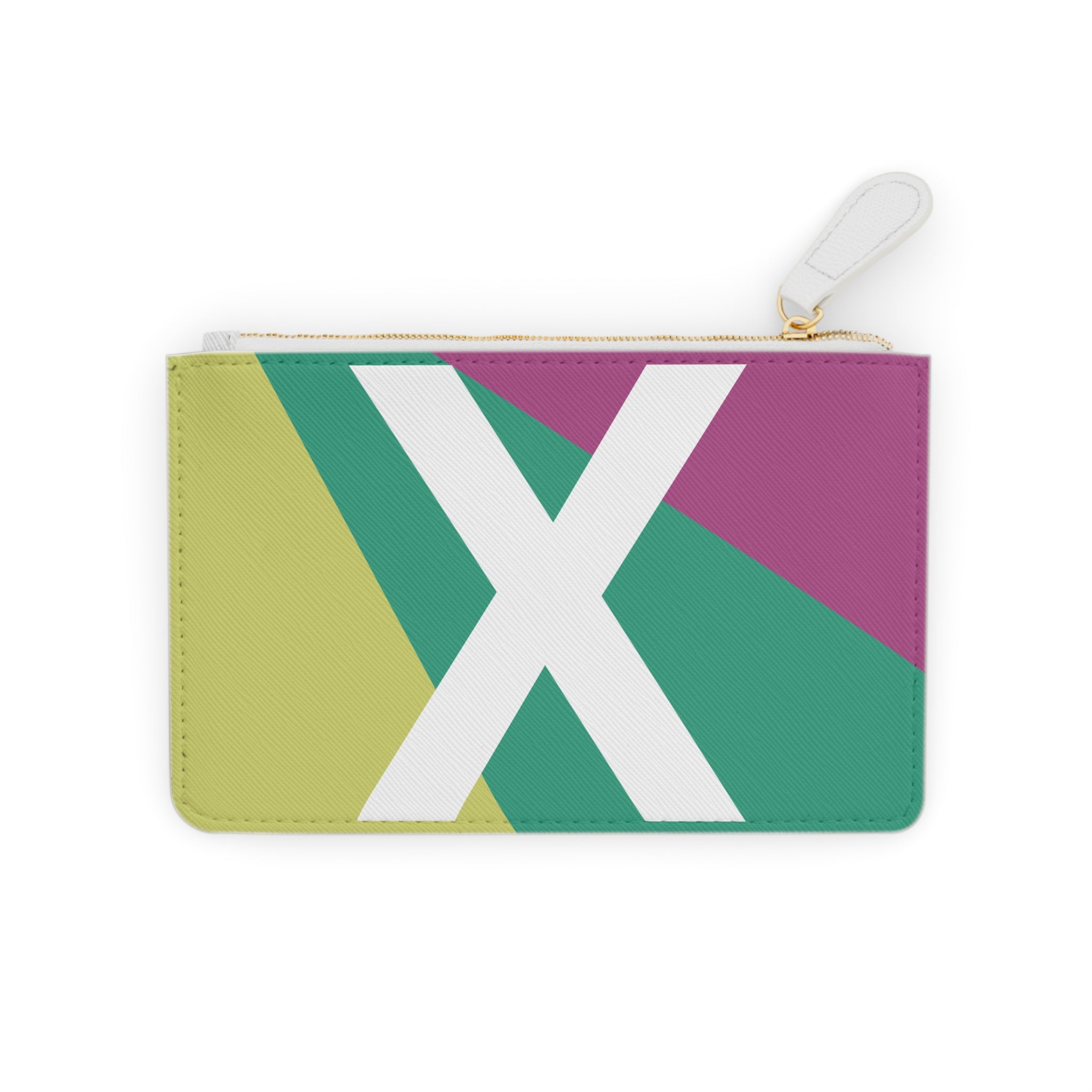 Initial X Mini Clutch — Colorblock Monogram Wristlet Wallet