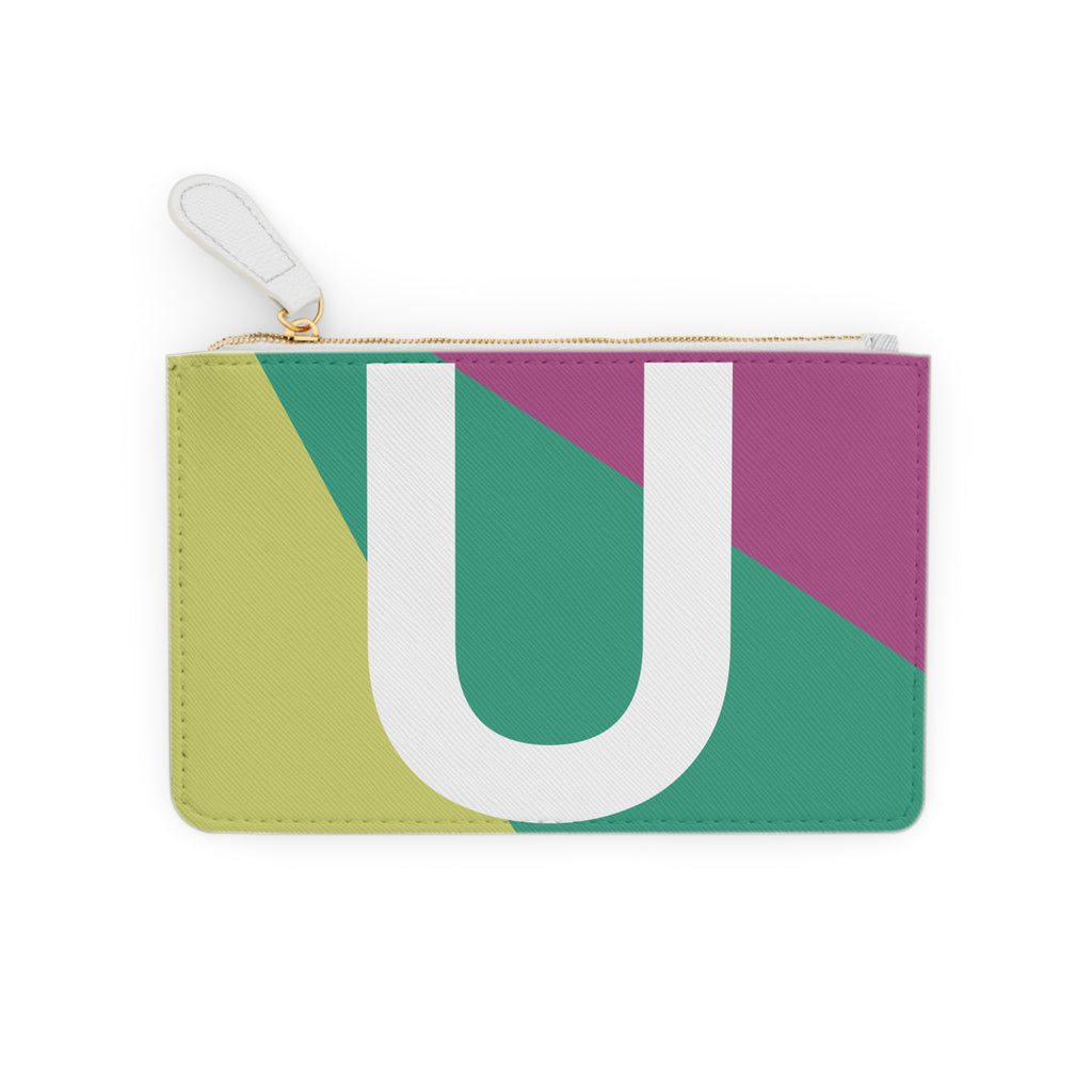 Initial U Mini Clutch — Colorblock Monogram Wristlet Wallet