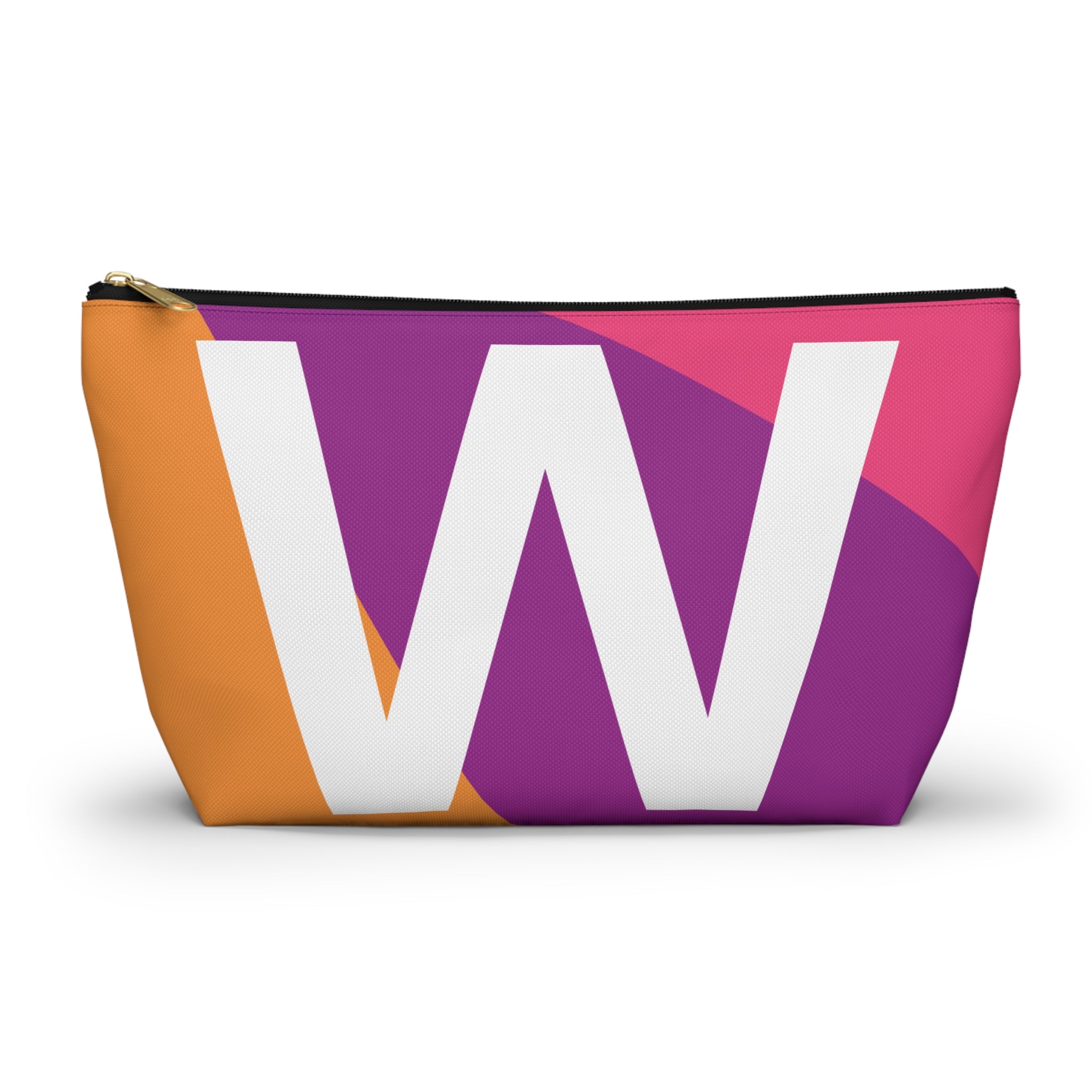 Initials Colorblock Accessory Pouch — Monogram W T-Bottom Cosmetic Bag