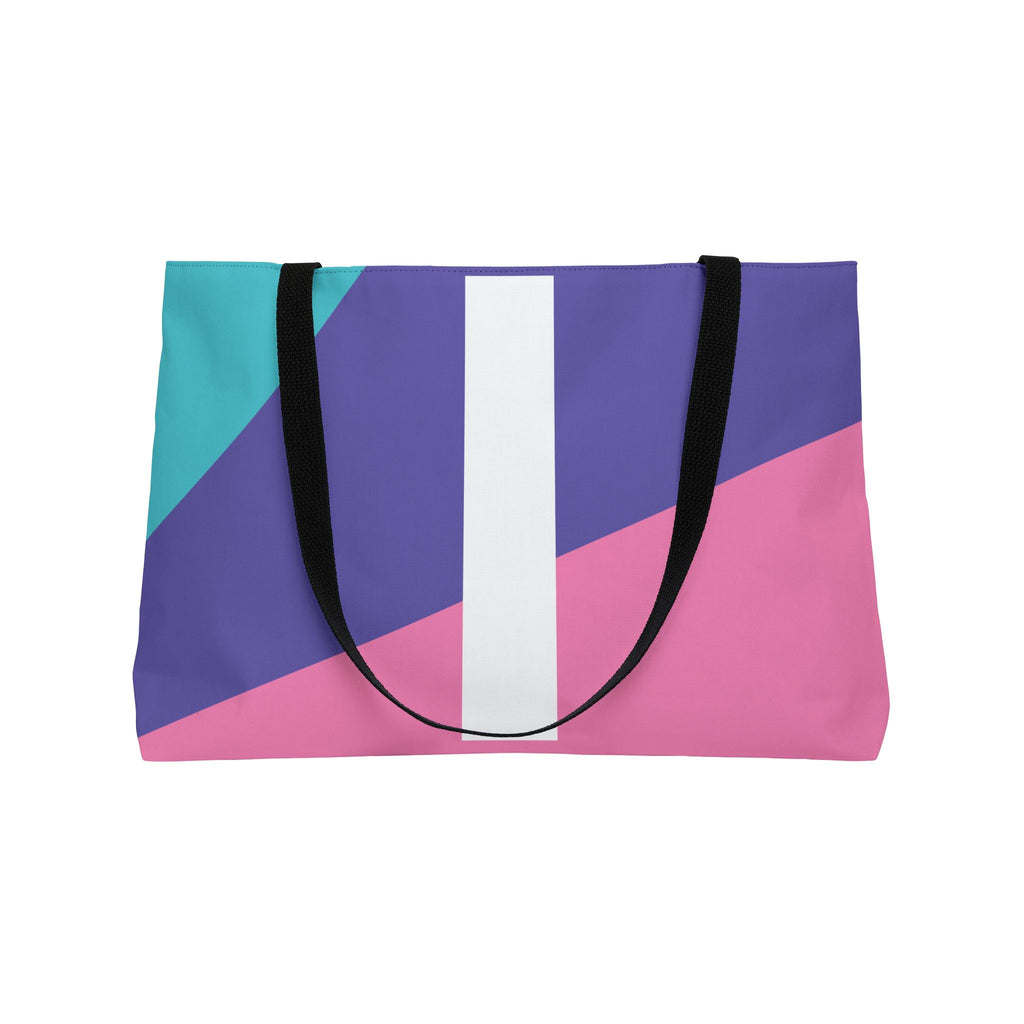 Personalized 'I' Colorblock Tote Bag — Monogram Weekender Tote
