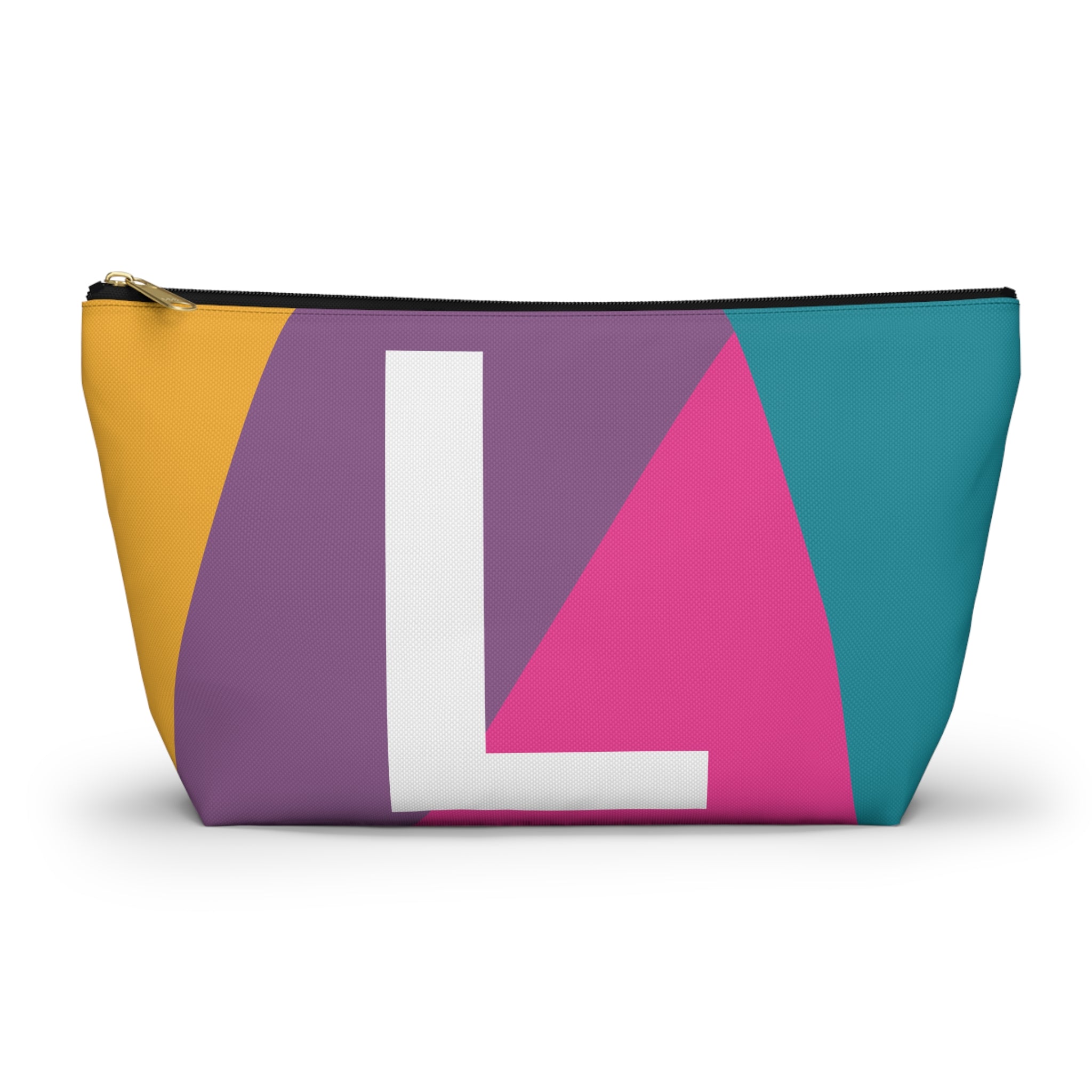 Initials Colorblock Accessory Pouch — Monogram L T-Bottom Cosmetic Bag