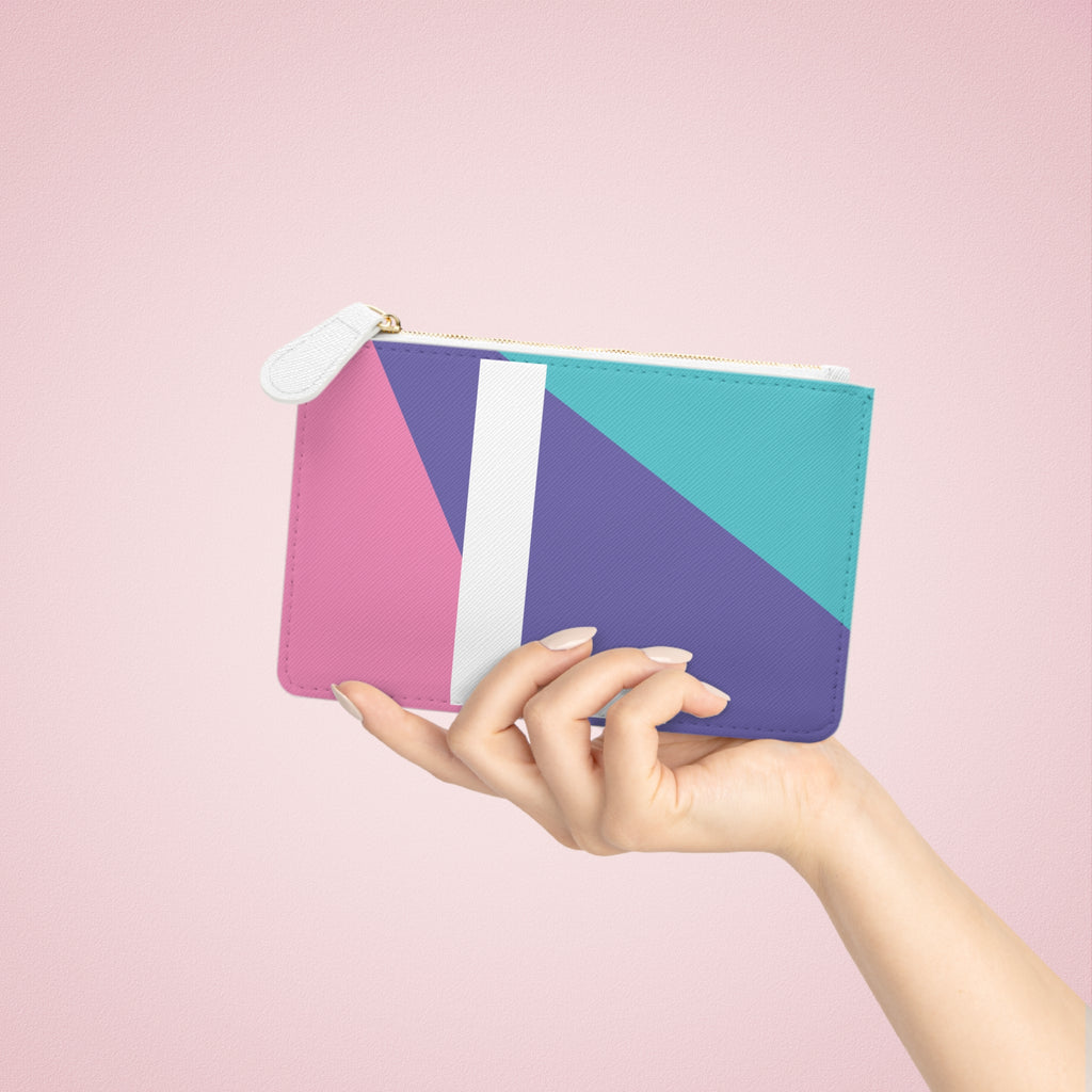 Initial L Mini Clutch — Colorblock Monogram Wristlet Wallet