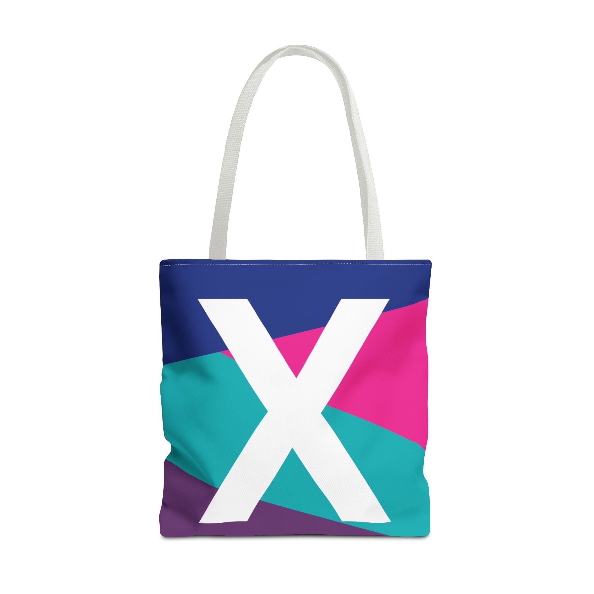 Monogram 'X' Colorblock Tote Bag — Personalized Initial X Shoulder Tote