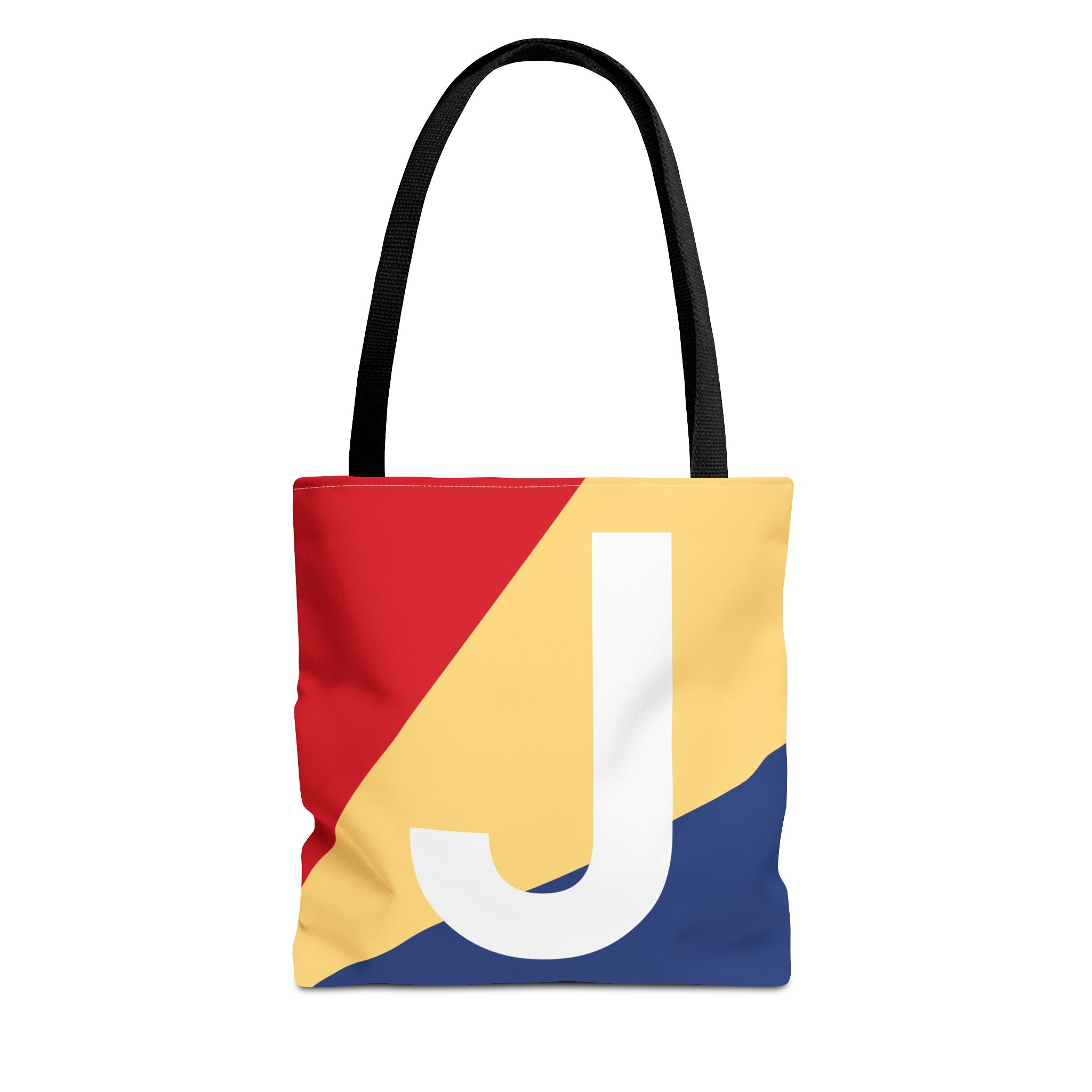Monogram 'J' Colorblock Tote Bag — Personalized Initial J Shoulder Tote