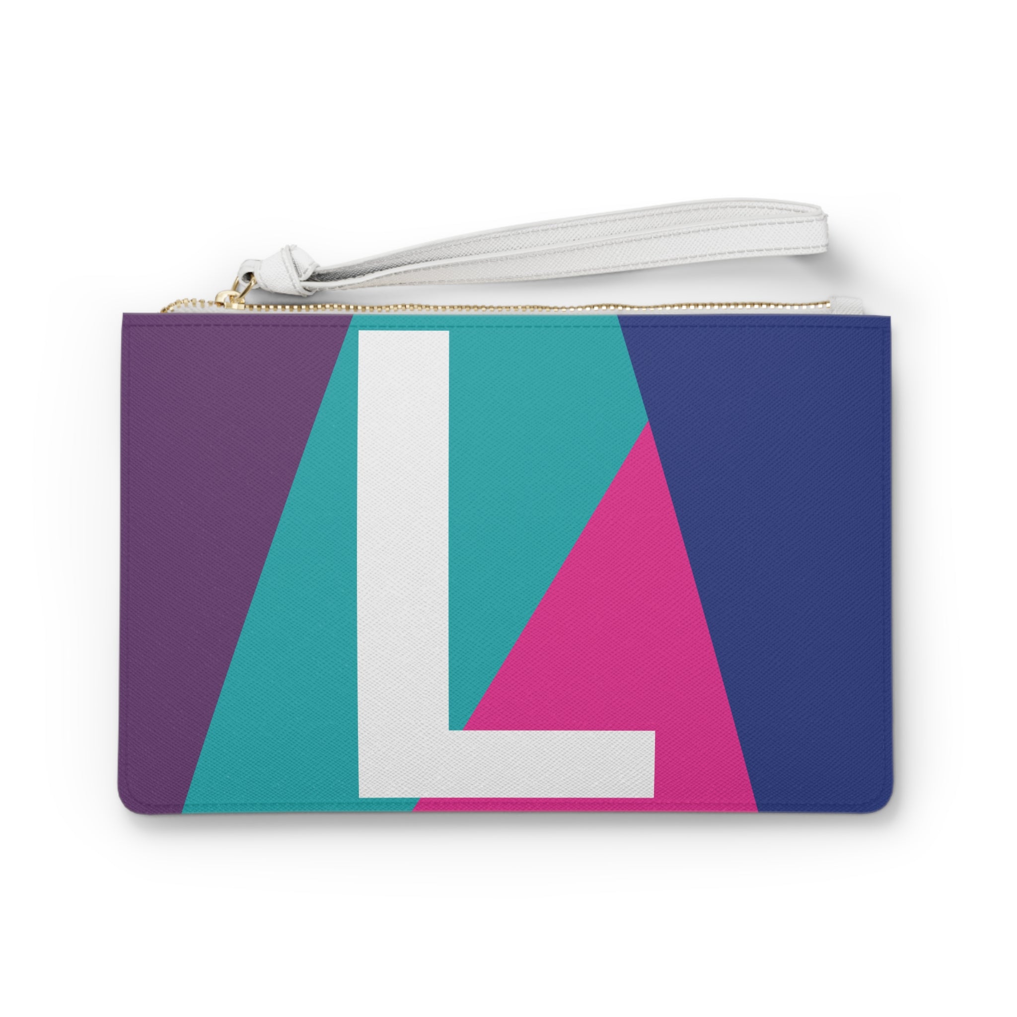 Monogram 'L' Colorblock Clutch Bag — Bold Geometric Wristlet for Everyday & Gifts