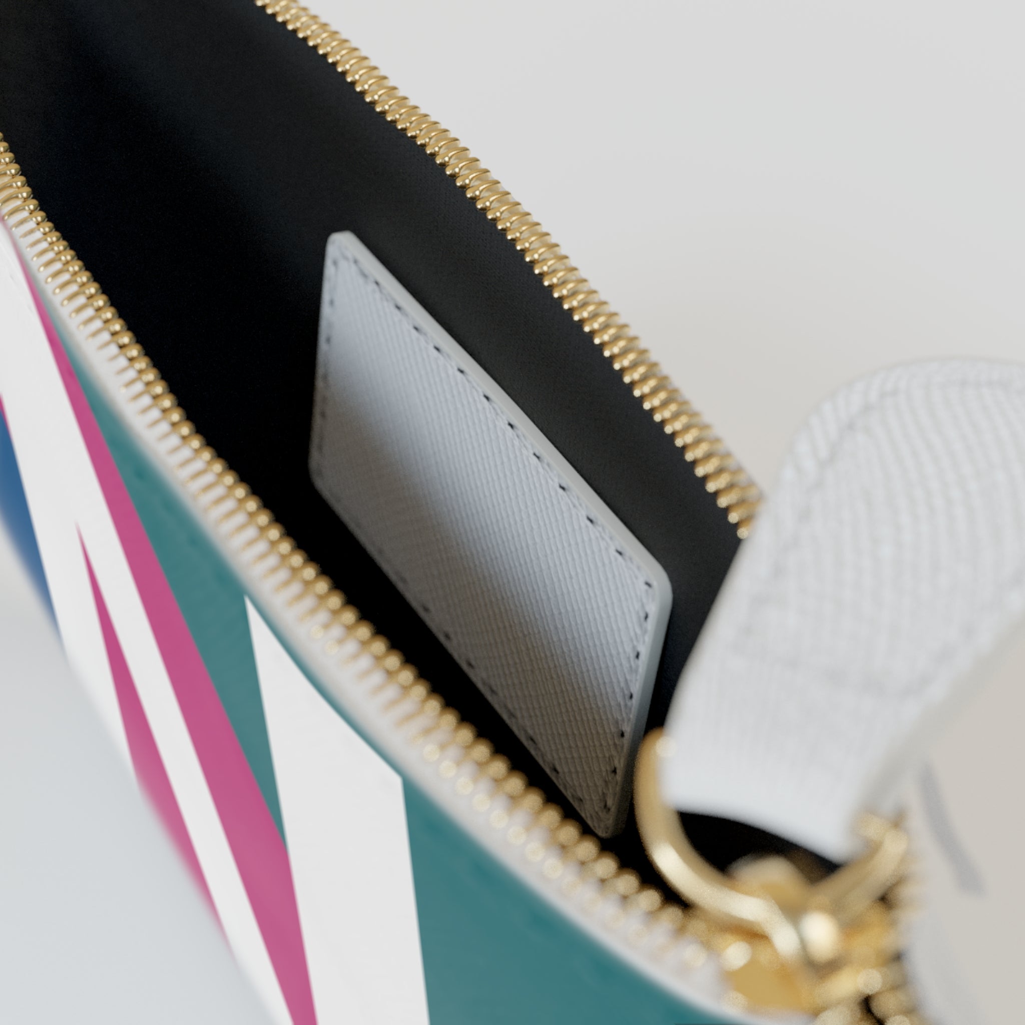 Initial N Mini Clutch — Colorblock Monogram Wristlet Wallet