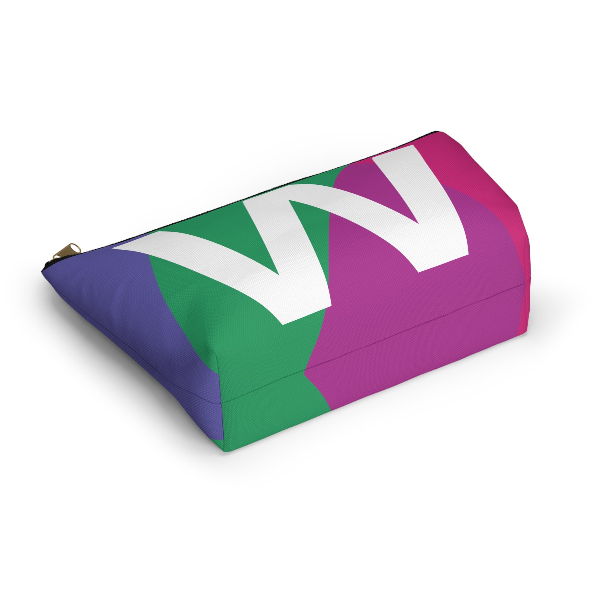 Initials Colorblock Accessory Pouch — Monogram W T-Bottom Cosmetic Bag