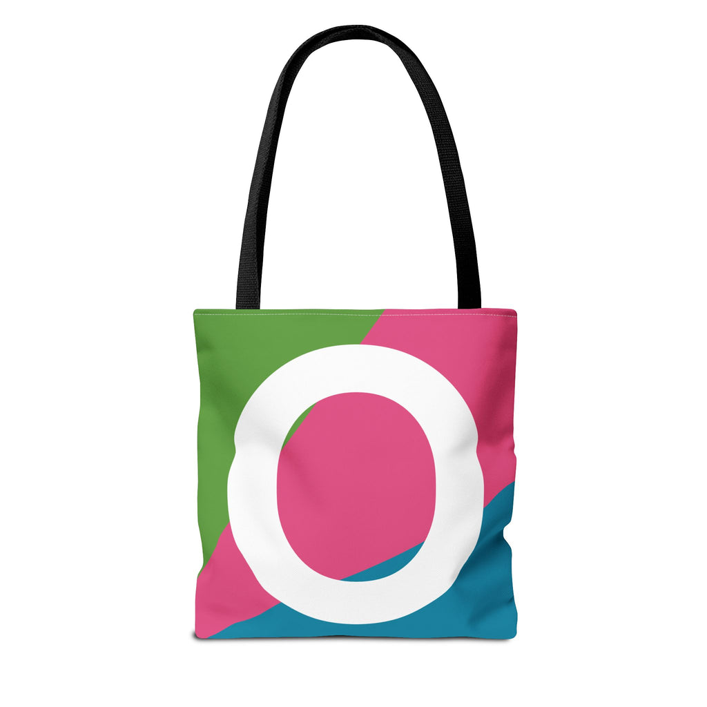 Monogram 'O' Colorblock Tote Bag — Personalized Initial O Shoulder Tote