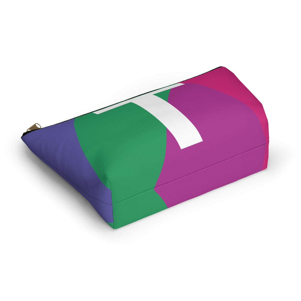 Initials Colorblock Accessory Pouch — Monogram T T-Bottom Cosmetic Bag