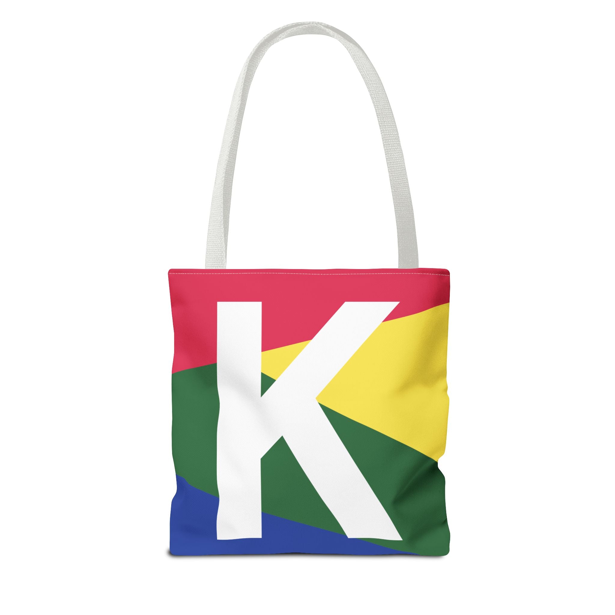 Monogram 'K' Colorblock Tote Bag — Personalized Initial K Shoulder Tote